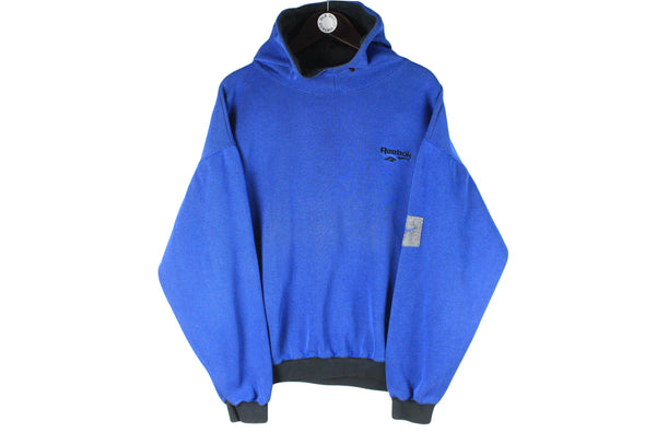 Vintage Reebok Hoodie Medium hooded jumper blue retro sport style 90s 