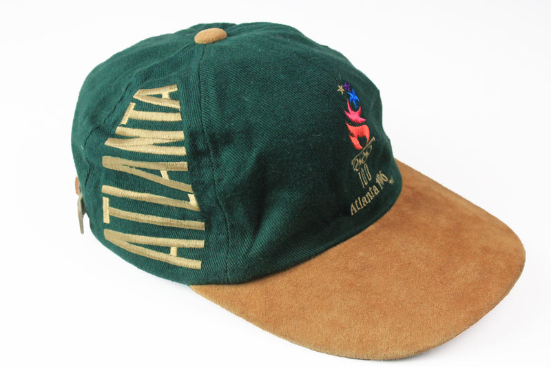 Vintage Atlanta 1996 USA Olympic Games Cap green beige 90s sport hat
