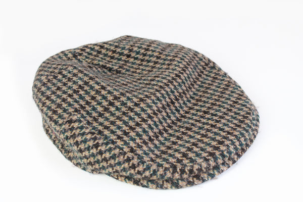 Vintage Barbour Cap brown green 90's style newsboy hat