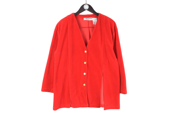 Vintage Sonia Rykiel Cardigan Women's  red buttons blazer 90s authentic luxury outfit