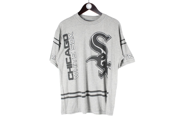 Vintage Chicago White Sox T-Shirt Medium gray big logo 80s 90s retro baseball USA MLB oversized shirt