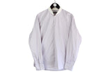 Lagerfeld Shirt Medium classic luxury wear collared long sleeve men's button up clothing gray white