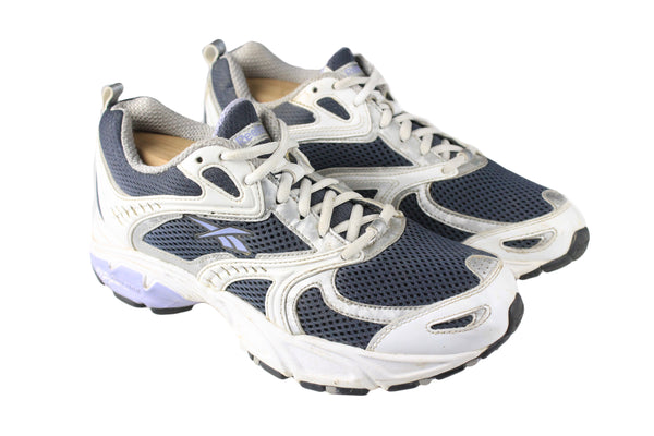 Vintage Reebok Sneakers Women's US 7.5 white blue 90s retro trainers running sport shoes