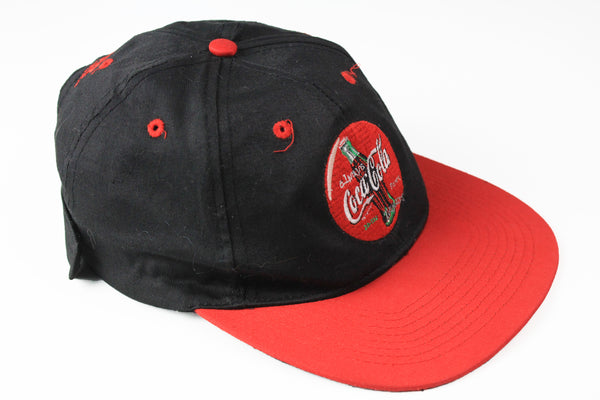 Vintage Coca-Cola Cap black red big logo 90s retro style hat