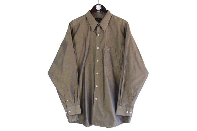 Balenciaga Shirt XXLarge size men's brown luxury button up wear classic outfit