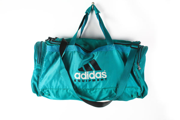 Vintage Adidas Duffel Bag 90's style travel gym bag equipment green big logo classic sport style