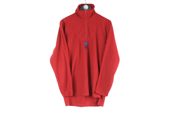 Vintage Adidas BTC Fleece 1/4 Zip  red 90s small logo outdoor trekking retro sweater