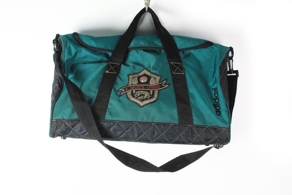 Vintage Adidas Duffel Bag green Sports Legend big logo 90's style travel gym bag