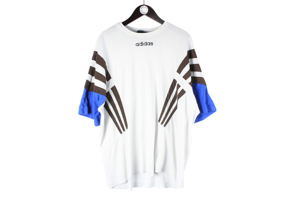 Vintage Adidas T-Shirt XXLarge white classic sport style oversized cotton top 90s
