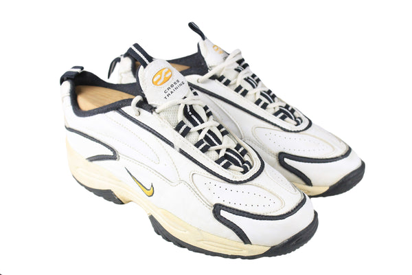 Vintage Nike Cross Training Sneakers Women's US 5.5 white trainers sport style shoes 90s  swoosh techno party style