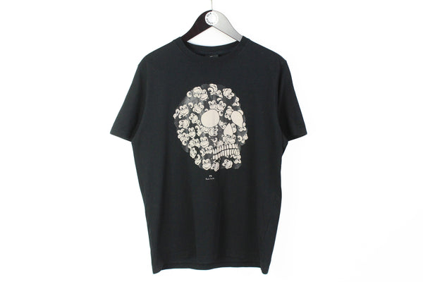 Paul Smith T-Shirt Large black monkey skull PS London organic cotton tee
