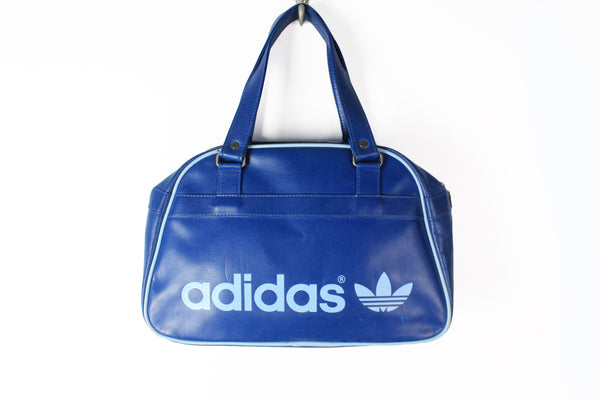 Adidas Handbag blue big logo leather bag authentic  style