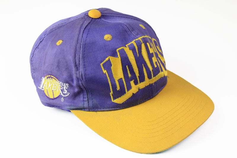 Vintage Lakers Los Angeles Cap big logo purple yellow 90s sport NBA basketball hat