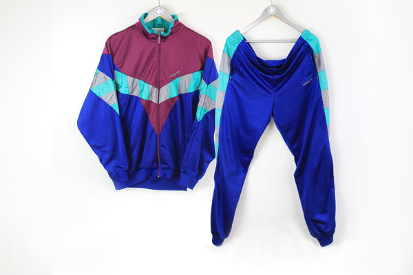 Vintage Adidas Tracksuit Large multicolor blue red 90s sport suit