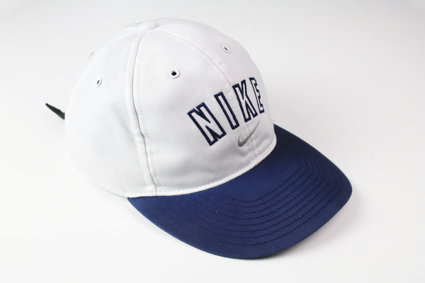 Vintage Nike Cap white blue 90s big logo retro style hat