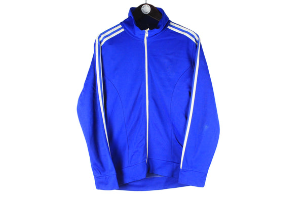 Vintage Adidas Track Jacket Medium blue classic 3 stripes windbreaker 80s