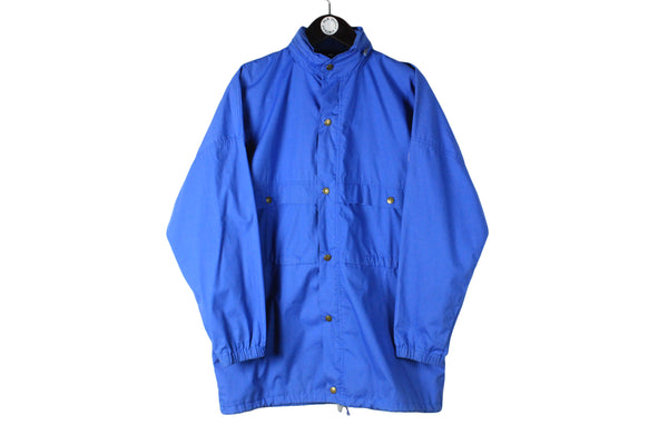 Vintage Fjallraven Jacket Medium size men's basic bright blue outdoor coat full zip windbreaker rare retro 90's 80's style classic casual outfit