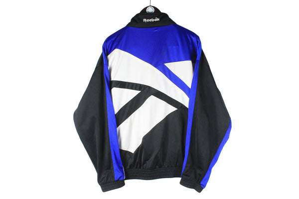 Vintage Reebok Track Jacket Large big logo 90s retro wild crazy pattern sport style windbreaker