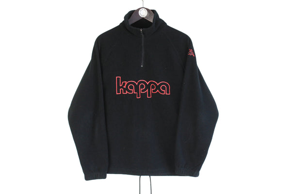 Vintage Kappa Fleece Medium size men's unisex pullover 1/4 zip sweatshirt big logo sport wear authentic athletic 90's classic long sleeve warm winter outdoor 