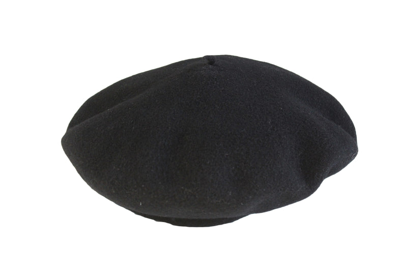 Vintage Kangol Beret Hat black wool 90's style made in UK classic headgear