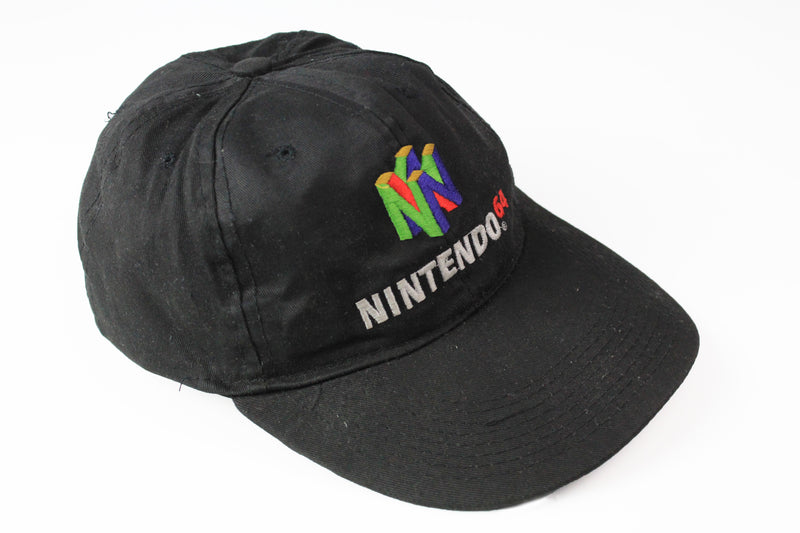 Vintage Nintendo Cap black 64 big logo 90s hat