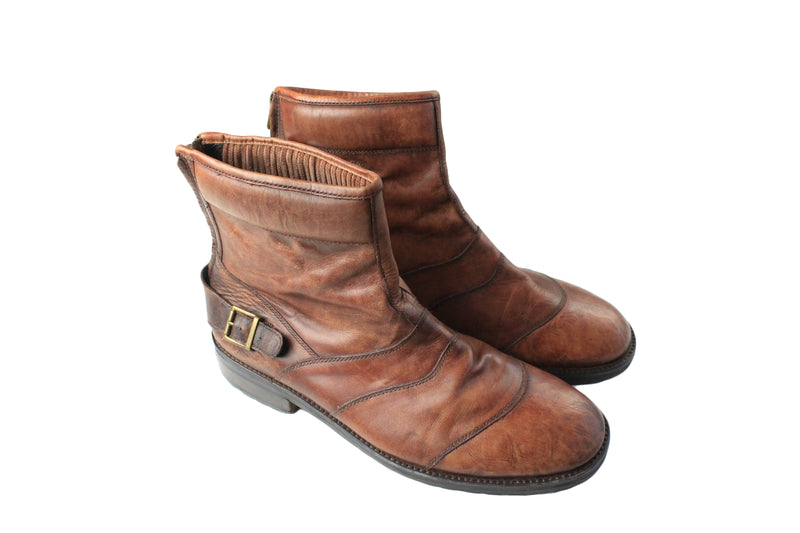 Vintage Belstaff Shoes brown classic boots leather rere retro 90's 80's wear men's