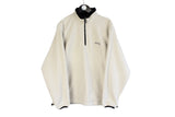 Vintage Schott Fleece Large size men's oversize beige 1/4 zip warm winter sweatshirt outdoor 90's retro weat athletic