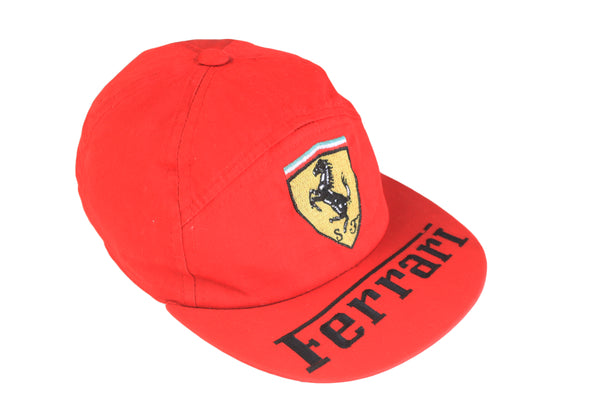 Vintage Ferrari Cap red big logo 90's 5 panel Michael Schumacher retro hat
