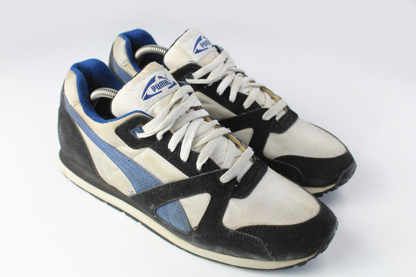 Vintage Puma Sneakers athletic authentic shoes running trainers city series blue black retro rare 90's sport street style basic classic old school casual 1994 Trinomic