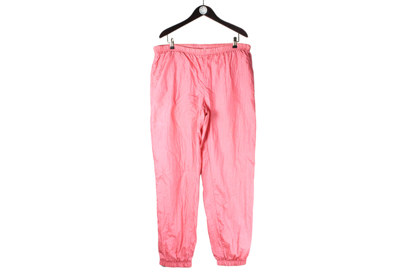 Vintage Sergio Tacchini Track Pants Large pink 90s retro made in Italy sport style trousers
