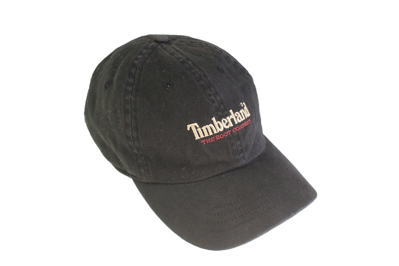 Vintage Timberland Cap black 90's big logo retro style classic casual USA hat