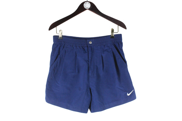 Vintage Nike Shorts Small / Medium navy blue swoosh logo 90s retro sport style tennis shorts