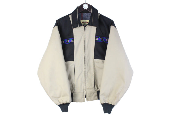Vintage PFI Jacket Medium beige 90s made in USA retro classic American jacket