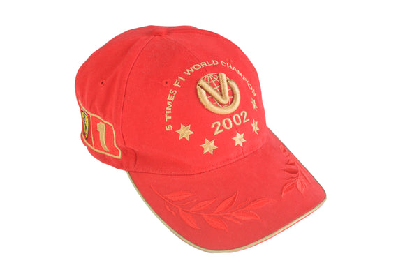 Vintage Ferrari 2002 F1 Champion Cap red big logo Michael Schumacher Formula 1 retro style hat