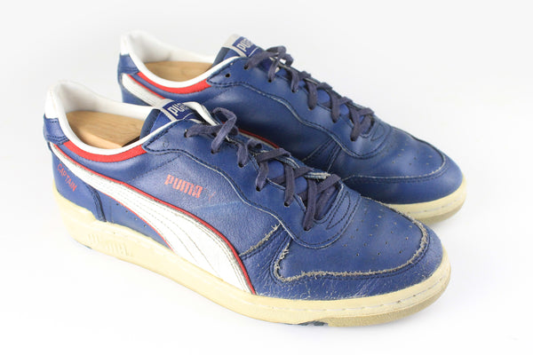 Vintage Puma Sneakers US 7 blue leaather Captain retro sport style casual trainers shoes