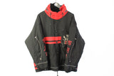 Vintage Bogner Goan Thylmann Jacket XLarge / XXLarge black red 90s ski style Japanese pattern big logo ski snowboard jacket