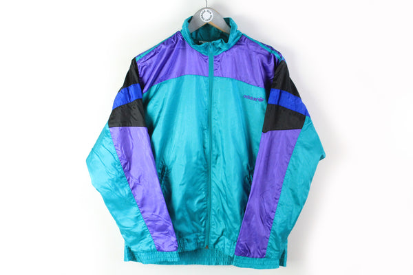 Vintage Adidas Track Jacket Small / Medium green purple 90s classic sport windbreaker