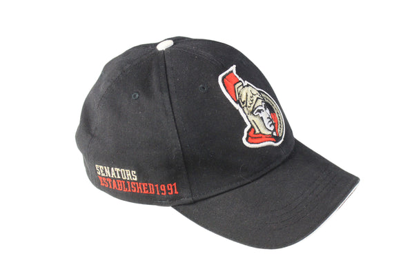 Vintage Senators Ottawa Cap black big logo 90s 00s retro hockey NHL USA hat