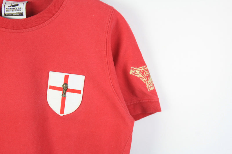 Vintage World Cup France 1998 England Team Adidas T-Shirt Medium