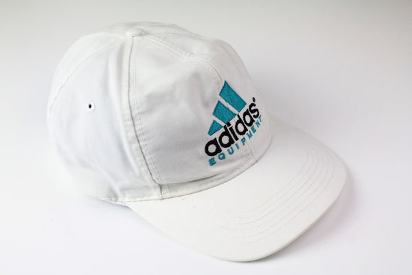 Vintage Adidas Equipment Cap white big logo 90s hat Germany style baseball hat