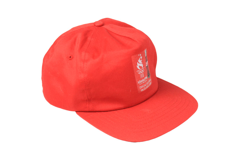 Vintage Atlanta 1996 Coca-Cola Cap olympic games 90's style hat red bright sun visor big logo 
