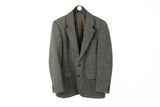 Vintage Harris Tweed Blazer Large gray 90s rare retro style wool jacket