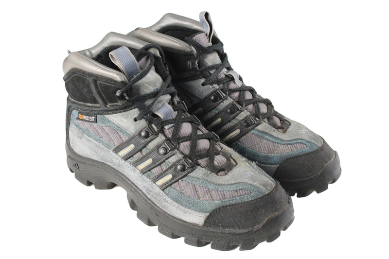 Vintage Adidas Trekking Boots Women's US 7 gray blue Aqua Protect 90s retro outdoor trainers shoes