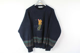 Vintage Golf Vincent Sweater Large blue big logo 90s wool jumper