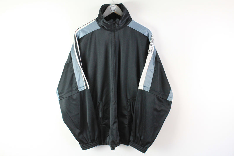 Vintage Adidas Track Jacket XLarge black full zip 90s windbreaker