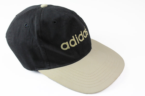 Vintage Adidas Cap black beige 90s sport hat retro style 