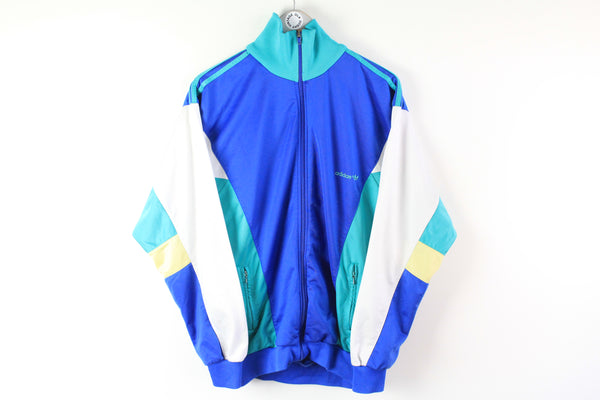 Vintage Adidas Track Jacket Large blue multicolor 90s sport Germany