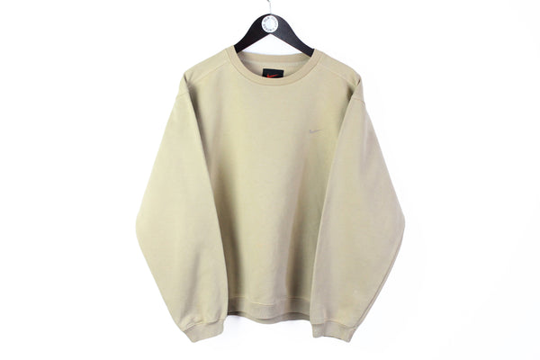 Vintage Nike Sweatshirt Medium beige crewneck 90s retro style jumper 