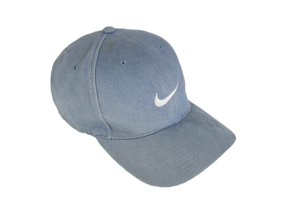 Vintage Nike Cap blue big logo swoosh 90's sport style athletic hat