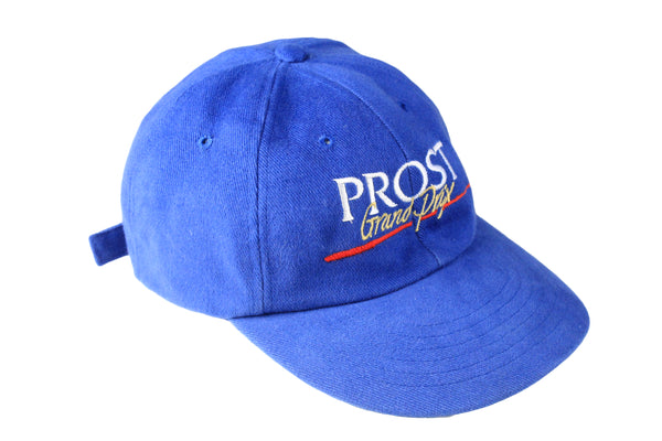 Vintage Alan Prost Cap blue Grand Prix Formula 1 racing sport race hat 90s Alcatel 